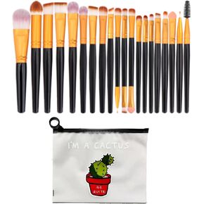 20pcs Professional Eye Makeup Brushes Premium Synthetic by MALEFECIA, Set Includes Eyeshadow Brush, Concealer brush, Eye Shadow Blending Brush, Eyeliner Brush,Distinctive Travel Makeup bag