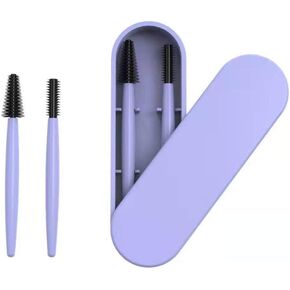 Eyebrow And Eyelash Brush Reusable With Case, Spoolies, Spoolies for eyebrows, Reusable spoolie, Makeup Kit, Makeup Brushes Set, Reusable Cosmetic Brush Makeup Tool, Profesional Brush Makeup Comb in Saudi Arabia
