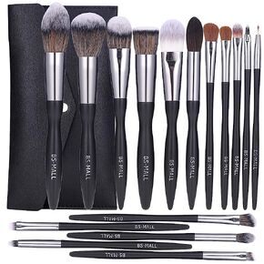 BS-MALL Makeup Brush Set 16 pcs Makeup Brushes Premium Synthetic Bristles Powder Foundation Blush Contour Concealers Lip Eyeshadow Brushes Kit in Kuwait