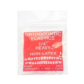 JMU Orthodontic Elastics 1/4 Medium, 100 Pack Orthodontic Rubber Bands 4.5oz Latex Free Dental Rubber Bands Made in USA in Saudi Arabia