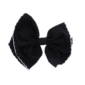 Scalloped Edge Bow Hair Clip Small Black in Saudi Arabia