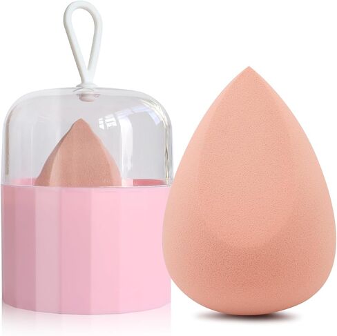 Makeup Sponge Set with Breathable Face Sponge Holder for Travel Foundation Organic Beauty Sponges for Makeup Soft Blender Sponges Professional Black in Saudi Arabia