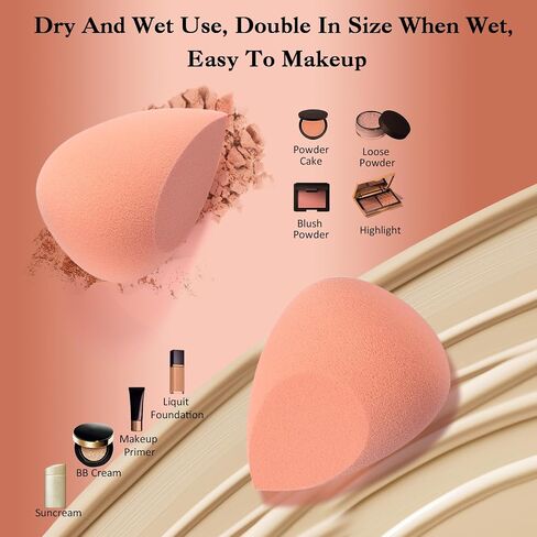 Makeup Sponge Set with Breathable Face Sponge Holder for Travel Foundation Organic Beauty Sponges for Makeup Soft Blender Sponges Professional Black in Saudi Arabia