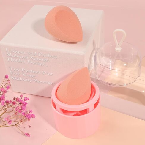 Makeup Sponge Set with Breathable Face Sponge Holder for Travel Foundation Organic Beauty Sponges for Makeup Soft Blender Sponges Professional Black in Saudi Arabia