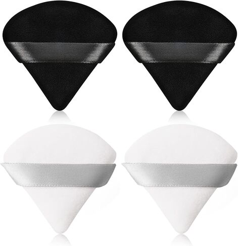 Pimoys 4 Pieces Powder Puff Face Triangle Makeup Sponge for Loose Powder Cosmetic Foundation Sponge Soft Setting Powder Puff Beauty Blender Wet Dry Makeup Tool, Pink in Saudi Arabia