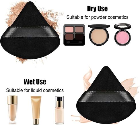 Pimoys 4 Pieces Powder Puff Face Triangle Makeup Sponge for Loose Powder Cosmetic Foundation Sponge Soft Setting Powder Puff Beauty Blender Wet Dry Makeup Tool, Pink in Saudi Arabia