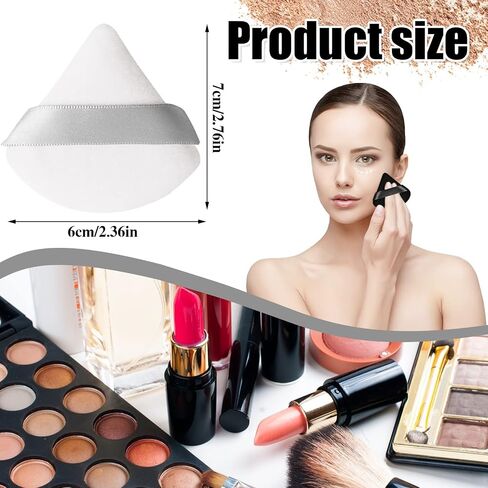 Pimoys 4 Pieces Powder Puff Face Triangle Makeup Sponge for Loose Powder Cosmetic Foundation Sponge Soft Setting Powder Puff Beauty Blender Wet Dry Makeup Tool, Pink in Saudi Arabia