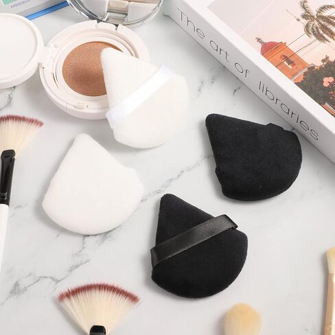 Pimoys 4 Pieces Powder Puff Face Triangle Makeup Sponge for Loose Powder Cosmetic Foundation Sponge Soft Setting Powder Puff Beauty Blender Wet Dry Makeup Tool, Pink in Saudi Arabia