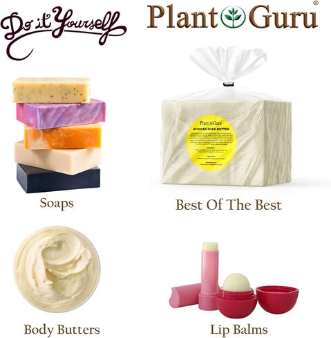 زبدة الشيا الافريقية الخام 32 اونصة / 2 باوند برطمان بالجملة من العاج الطبيعي النقي بنسبة 100% غير المكرر - مرطب مثالي للبشرة الجافة والجسم والوجه ونمو الشعر. رائعة لصنع الصابون وبلسم الشفاه بنفسك. in Kuwait