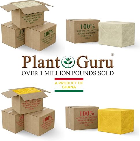 زبدة الشيا الافريقية الخام 32 اونصة / 2 باوند برطمان بالجملة من العاج الطبيعي النقي بنسبة 100% غير المكرر - مرطب مثالي للبشرة الجافة والجسم والوجه ونمو الشعر. رائعة لصنع الصابون وبلسم الشفاه بنفسك. in Kuwait