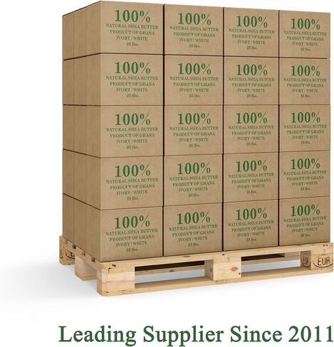 زبدة الشيا الافريقية الخام 32 اونصة / 2 باوند برطمان بالجملة من العاج الطبيعي النقي بنسبة 100% غير المكرر - مرطب مثالي للبشرة الجافة والجسم والوجه ونمو الشعر. رائعة لصنع الصابون وبلسم الشفاه بنفسك. in Kuwait