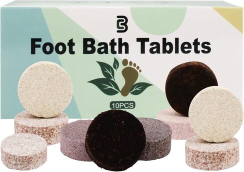 اقراص نقع القدم من جينجبيل، 10 قطع طبيعية، نقع القدم، لتحسين النوم والتدليك والاسترخاء in Kuwait