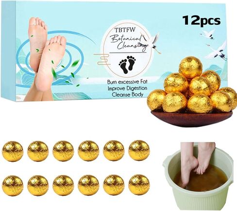 مجموعة كرات نقع القدم بالزنجبيل من 12 قطعة، كرات نقع القدم بالزنجبيل القديم لتحسين النوم والعناية بالقدم والاسترخاء وتخفيف الام العضلات والقدم in Kuwait