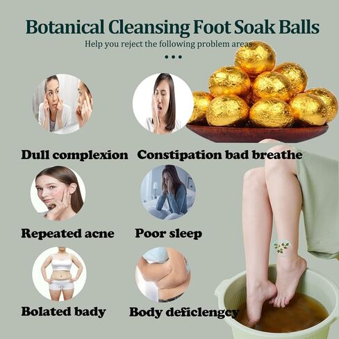 مجموعة كرات نقع القدم بالزنجبيل من 12 قطعة، كرات نقع القدم بالزنجبيل القديم لتحسين النوم والعناية بالقدم والاسترخاء وتخفيف الام العضلات والقدم in Kuwait