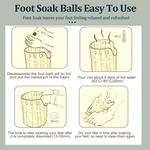 مجموعة كرات نقع القدم بالزنجبيل من 12 قطعة، كرات نقع القدم بالزنجبيل القديم لتحسين النوم والعناية بالقدم والاسترخاء وتخفيف الام العضلات والقدم in Kuwait