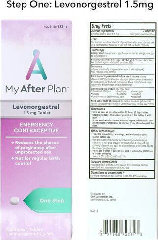 OHM My After Plan حبوب منع الحمل الطارئة (ليفونورجيستريل 1.5 مجم) بالإضافة إلى اختبار الحمل للمتابعة in Kuwait