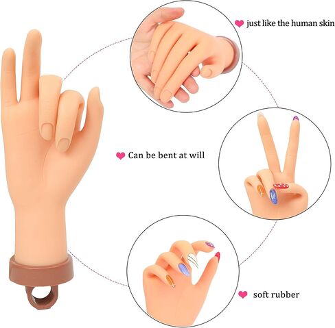 يد تدريب الأظافر من الأكريليك، أيدي عارضة أزياء لتدريب الأظافر، يد وهمية لتدريب الأظافر من الأكريليك، يد تدريب الأظافر للمبتدئين، قطعة واحدة in Kuwait