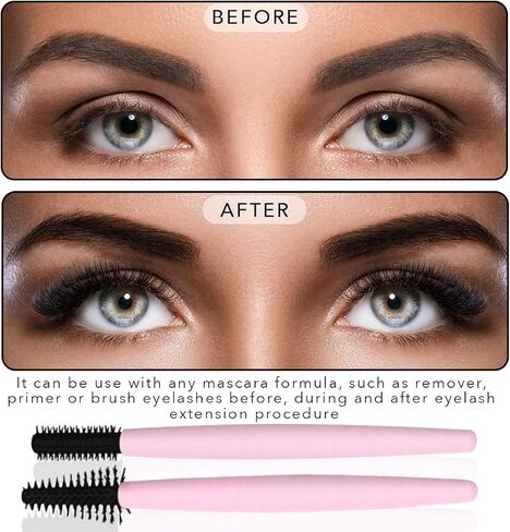Eyebrow And Eyelash Brush Reusable With Case, Spoolies, Spoolies for eyebrows, Reusable spoolie, Makeup Kit, Makeup Brushes Set, Reusable Cosmetic Brush Makeup Tool, Profesional Brush Makeup Comb in Saudi Arabia
