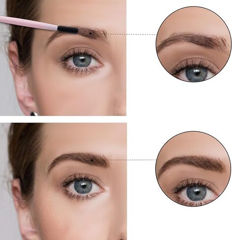 Eyebrow And Eyelash Brush Reusable With Case, Spoolies, Spoolies for eyebrows, Reusable spoolie, Makeup Kit, Makeup Brushes Set, Reusable Cosmetic Brush Makeup Tool, Profesional Brush Makeup Comb in Saudi Arabia