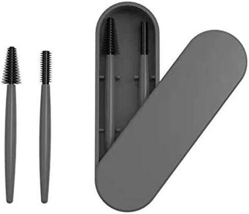 Eyebrow And Eyelash Brush Reusable With Case, Spoolies, Spoolies for eyebrows, Reusable spoolie, Makeup Kit, Makeup Brushes Set, Reusable Cosmetic Brush Makeup Tool, Profesional Brush Makeup Comb in Saudi Arabia