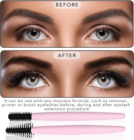 Eyebrow And Eyelash Brush Reusable With Case, Spoolies, Spoolies for eyebrows, Reusable spoolie, Makeup Kit, Makeup Brushes Set, Reusable Cosmetic Brush Makeup Tool, Profesional Brush Makeup Comb in Saudi Arabia