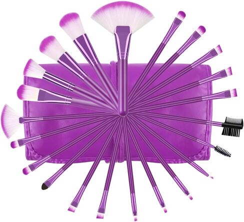للمبتدئين، مجموعة فرش متعددة العدد، مقبض خشبي بشعيرات ناعمة، Daxstar Purple 22 قطعة in Kuwait