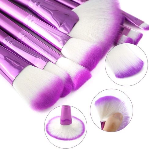 للمبتدئين، مجموعة فرش متعددة العدد، مقبض خشبي بشعيرات ناعمة، Daxstar Purple 22 قطعة in Kuwait