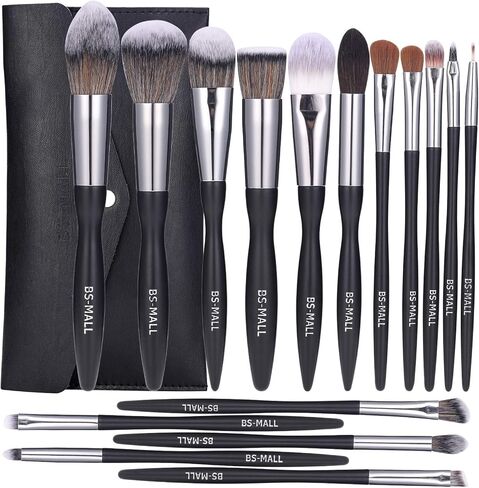 BS-MALL Makeup Brush Set 16 pcs Makeup Brushes Premium Synthetic Bristles Powder Foundation Blush Contour Concealers Lip Eyeshadow Brushes Kit in Kuwait