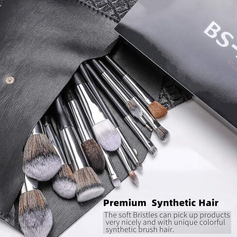 BS-MALL Makeup Brush Set 16 pcs Makeup Brushes Premium Synthetic Bristles Powder Foundation Blush Contour Concealers Lip Eyeshadow Brushes Kit in Kuwait
