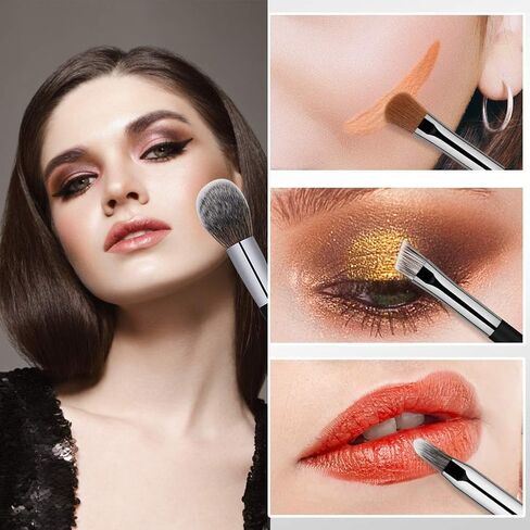 BS-MALL Makeup Brush Set 16 pcs Makeup Brushes Premium Synthetic Bristles Powder Foundation Blush Contour Concealers Lip Eyeshadow Brushes Kit in Kuwait