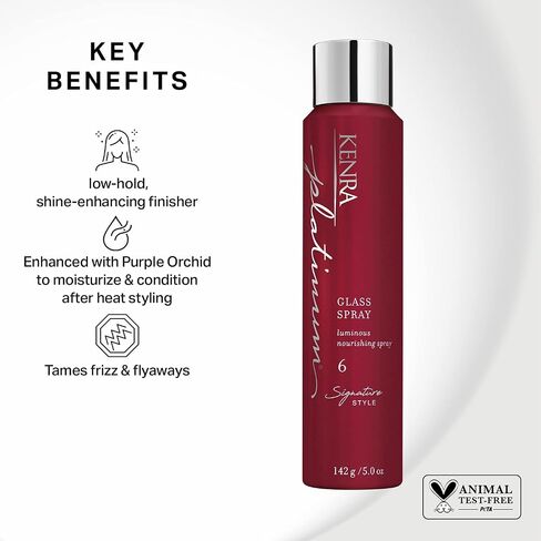 Kenra Platinum Glass Spray 6 |Luminous Nourishing Hairspray |Low-Hold | Shine-Enhancing Finisher | Heat Styling | Tames Frizz & Flyaways | Moisturize & Condition | All Hair Types in Saudi Arabia