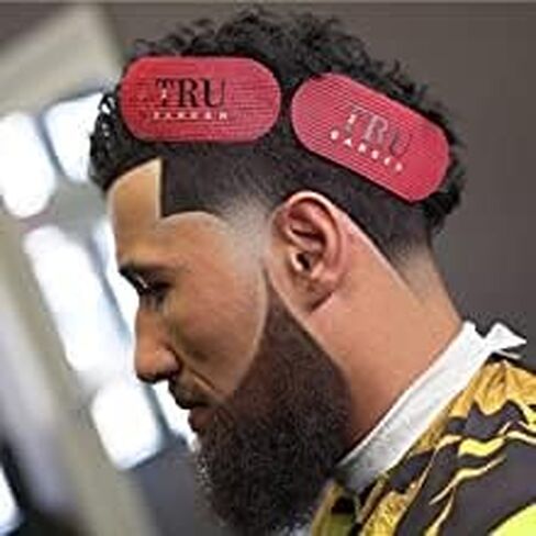 TRU BARBER Hair Grippers for Men and Women - Salon and Barber, Hair Clips for Styling, Sectioning, Cutting and Coloring, Nonslip Grips, Hair holder (Black/Red) 2 Count (Pack of 1) in Kuwait