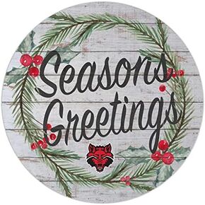 KH Sports Fan Arkansas State Red Wolves 20"x20" Indoor Outdoor Seasons Greetings Sign, One Size, Multi in Saudi Arabia