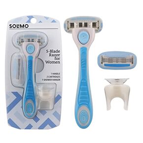 Amazon Basics 5-Blade Razor for Women, Handle, 2 Cartridges & Shower Hanger, 4 Piece Set (Cartridges fit Amazon Basics Razor Handles only) (Previously Solimo) in Saudi Arabia