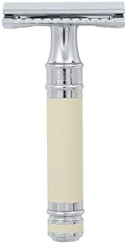 Edwin Jagger Double Edge Safety Razor, Ivory Rubber Coated, Short Handle, 5 count in Saudi Arabia