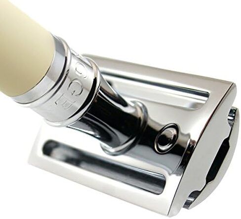 Edwin Jagger Double Edge Safety Razor, Ivory Rubber Coated, Short Handle, 5 count in Saudi Arabia