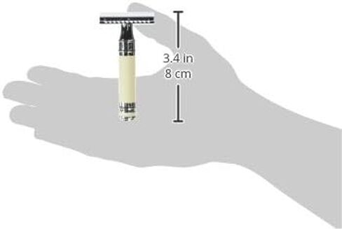 Edwin Jagger Double Edge Safety Razor, Ivory Rubber Coated, Short Handle, 5 count in Saudi Arabia