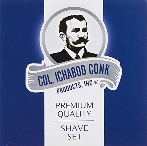 كولونيل conk الموديل 232 Santa Fe shave كأس مختلطة ، Badger ، وفرشاة شفرة حلاقة لتقليم وصابون من الكروم in Kuwait