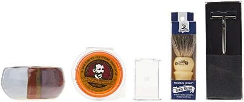 كولونيل conk الموديل 232 Santa Fe shave كأس مختلطة ، Badger ، وفرشاة شفرة حلاقة لتقليم وصابون من الكروم in Kuwait