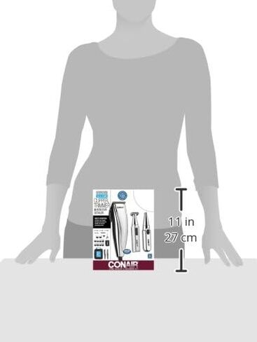 ConairMAN 3-in-1 25-Piece Hair Kit with Clipper, Detail Trimmer and Ear/Nose Trimmer, Chrome in Saudi Arabia