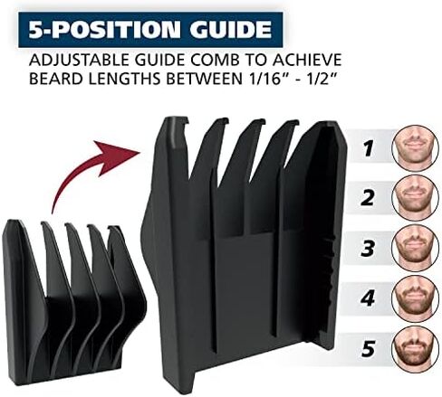 Wahl Mustache and Beard Trimmer with Precision Ground Blades and 8 Different Trimming Lengths - Model 5537-420 in Saudi Arabia