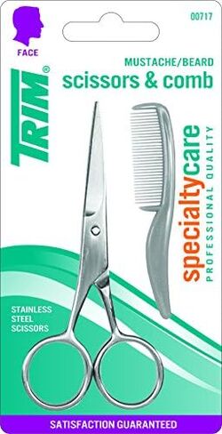 Trim Mustache Scissors and Comb, 1.29 Ounce (Pack of 6) in Saudi Arabia