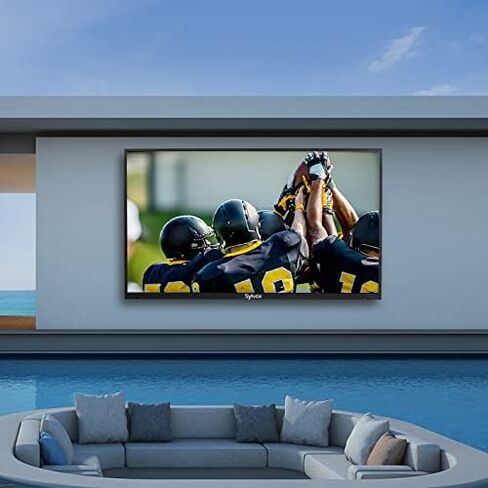 تلفزيون SYLVOX 55 بوصة كامل الشمس في الهواء الطلق، تلفزيون ذكي مقاوم للماء 4K فائق الدقة 1500 شمعة في المتر المربع، 7 × 16 (ارتفاعًا) يدعم بلوتوث واي فاي مناسب للشمس الجزئية أو منطقة الإضاءة القوية (سلسلة حمام السباحة) (OT55A1KAGE) in Kuwait