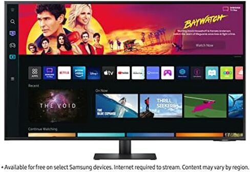 سامسونج 32 بوصة M70B Series 4K UHD USB-C شاشة ذكية وتلفزيون بث مباشر، 4 مللي ثانية، 60 هرتز، HDR10، شاشة لاسلكية، كاميرا Slimfit، محاور الألعاب وإنترنت الأشياء، Alexa مدمج، 2022، LS32BM703UNXZA، أبيض in Kuwait