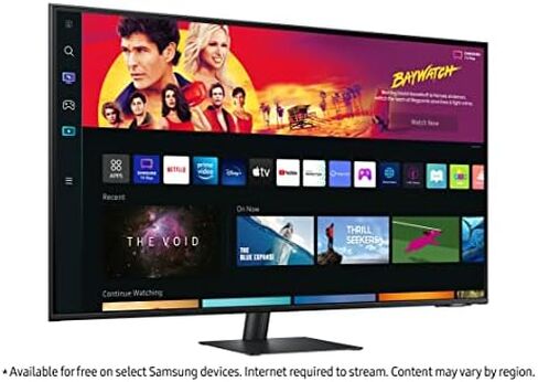 سامسونج 32 بوصة M70B Series 4K UHD USB-C شاشة ذكية وتلفزيون بث مباشر، 4 مللي ثانية، 60 هرتز، HDR10، شاشة لاسلكية، كاميرا Slimfit، محاور الألعاب وإنترنت الأشياء، Alexa مدمج، 2022، LS32BM703UNXZA، أبيض in Kuwait