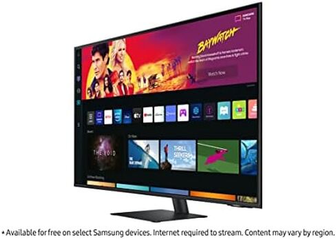 سامسونج 32 بوصة M70B Series 4K UHD USB-C شاشة ذكية وتلفزيون بث مباشر، 4 مللي ثانية، 60 هرتز، HDR10، شاشة لاسلكية، كاميرا Slimfit، محاور الألعاب وإنترنت الأشياء، Alexa مدمج، 2022، LS32BM703UNXZA، أبيض in Kuwait