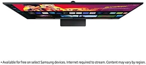 سامسونج 32 بوصة M70B Series 4K UHD USB-C شاشة ذكية وتلفزيون بث مباشر، 4 مللي ثانية، 60 هرتز، HDR10، شاشة لاسلكية، كاميرا Slimfit، محاور الألعاب وإنترنت الأشياء، Alexa مدمج، 2022، LS32BM703UNXZA، أبيض in Kuwait