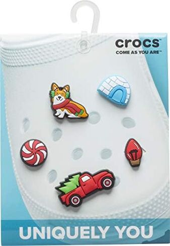 Crocs Men's and Women's Classic Clog w/Jibbitz Charms 5-Packs, Pepper/Xmas, 7 Women / 5 Men in Saudi Arabia