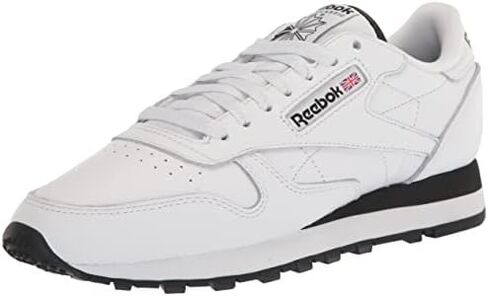 Reebok Unisex Classic Leather Sneaker, White/Black, 10.5 US Men in Kuwait