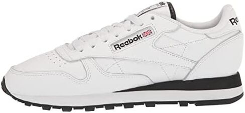 Reebok Unisex Classic Leather Sneaker, White/Black, 10.5 US Men in Kuwait